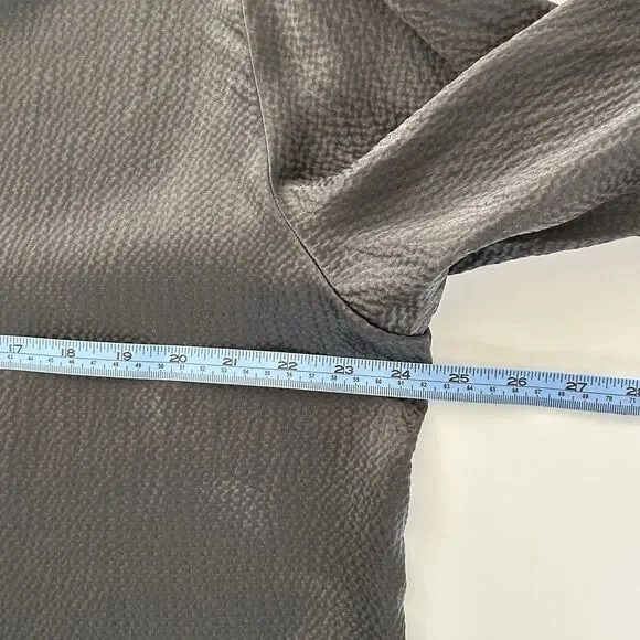 Rachel Comey Prina Top Silk Blouse Womens Size 10 Hammered Satin Dark Grey - Picture 12 of 16